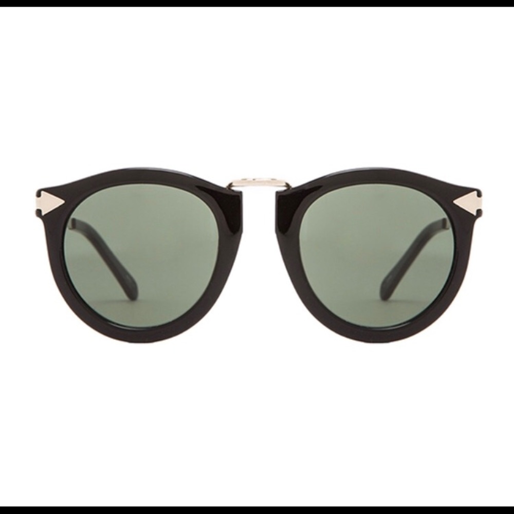 🕶 Karen Walker “Harvest” Sunglasses in Black&Gold